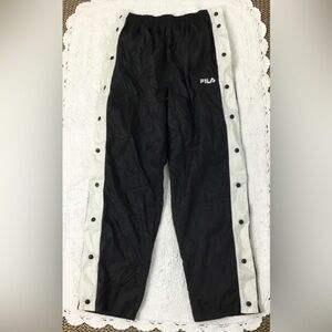 FILA Snap Break Away Pull On Nylon Track Pants size L